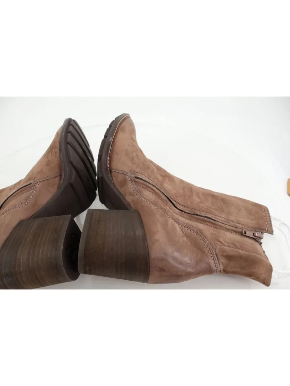Paul Green Diedra Ankle Boot Women's Size 6.5UK 9US Taupe Brown Leather Heel